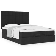 Ottoman bed met matras 140x200cm stof zwart