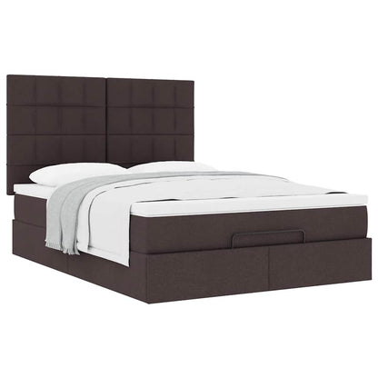 Ottoman bed met matras 140x200cm stof donkerbruin