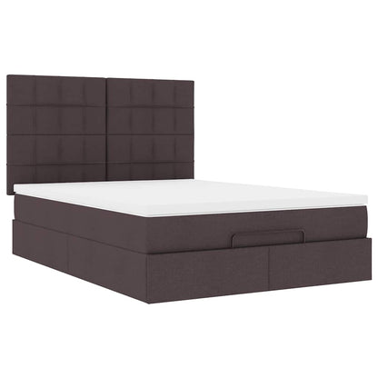 Ottoman bed met matras 140x200cm stof donkerbruin