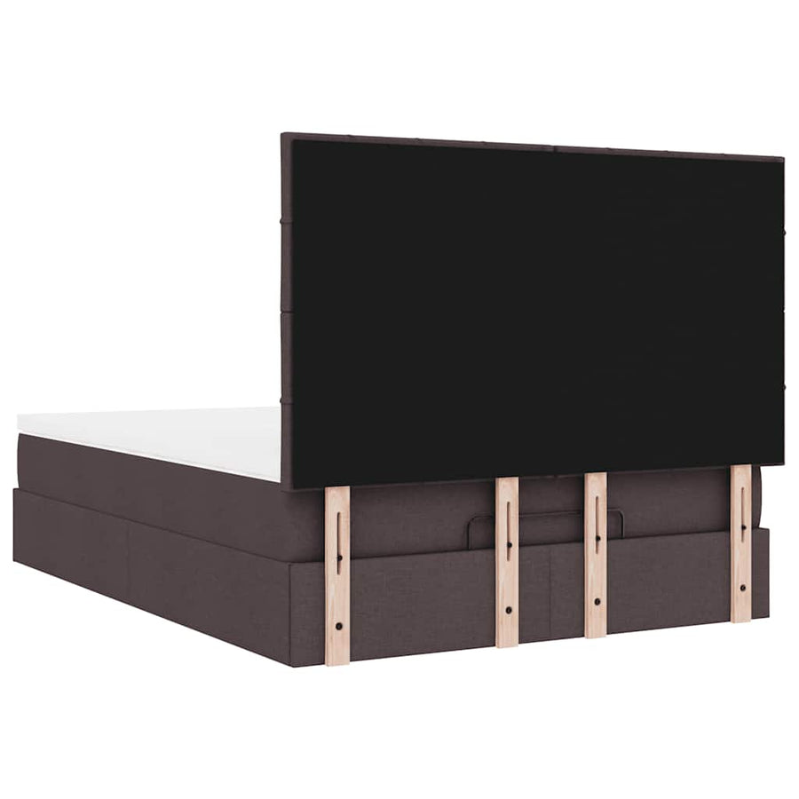 Ottoman bed met matras 140x200cm stof donkerbruin