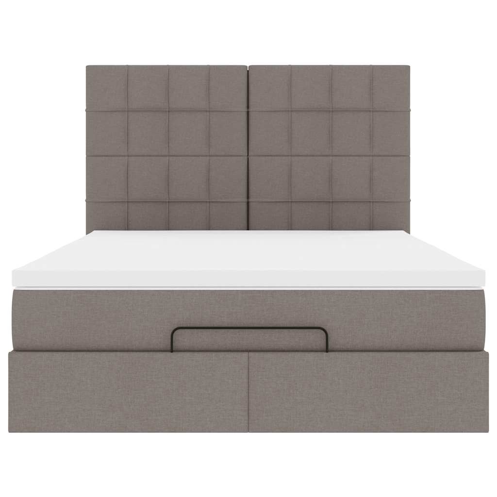 Ottoman bed met matras 140x200cm stof taupe