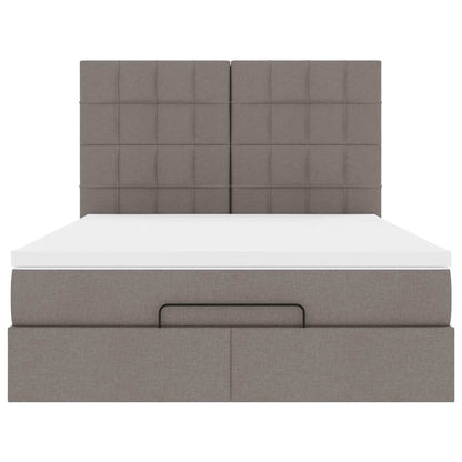 Ottoman bed met matras 140x200cm stof taupe