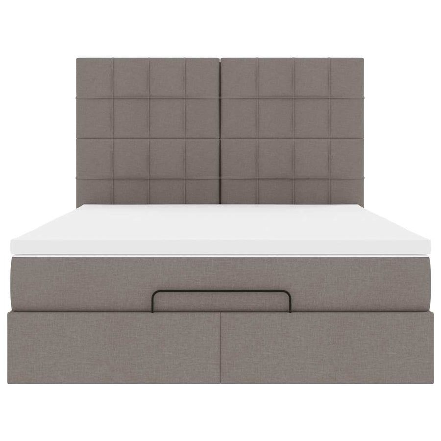 Ottoman bed met matras 140x200cm stof taupe