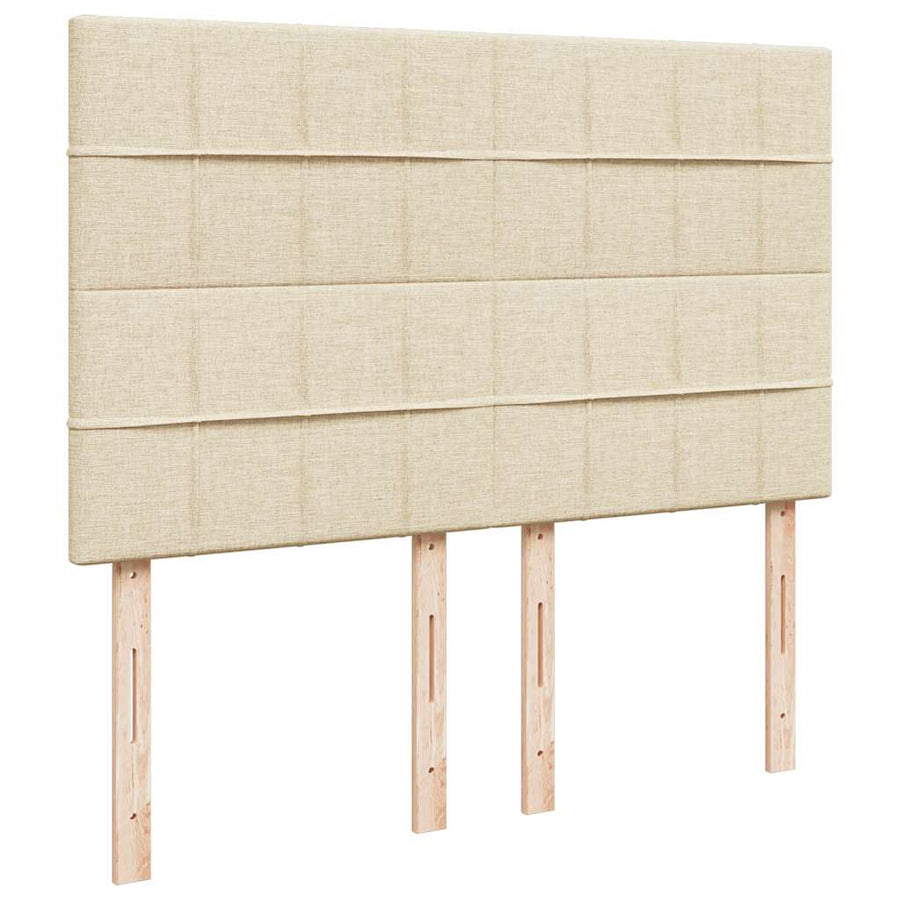 Ottoman bed met matras 140x200cm stof crèmekleurig