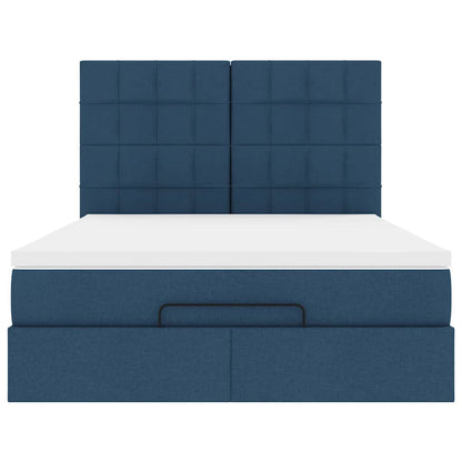Ottoman bed met matras 140x200cm stof blauw