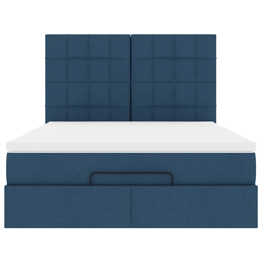 Ottoman bed met matras 140x200cm stof blauw