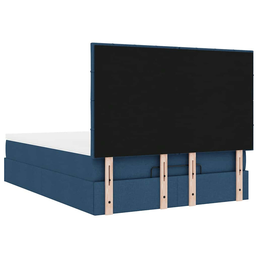 Ottoman bed met matras 140x200cm stof blauw