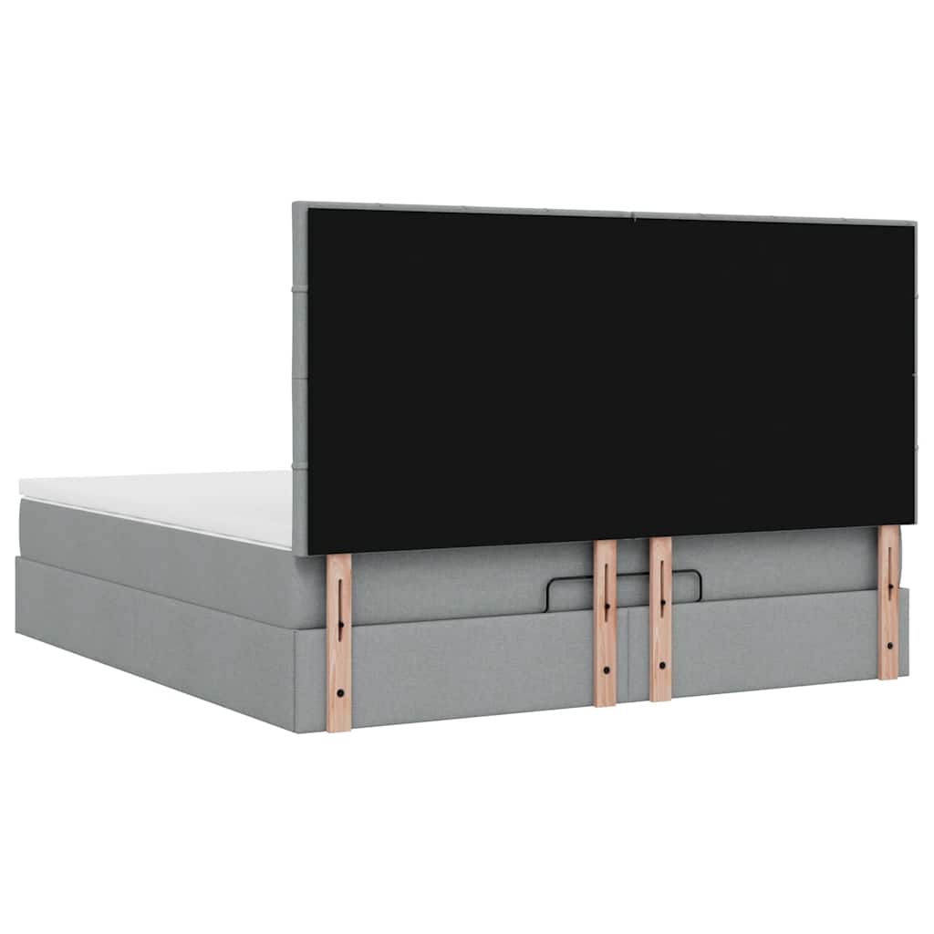 Ottoman bed met matras 160x200cm stof lichtgrijs