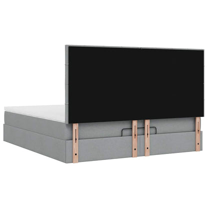 Ottoman bed met matras 160x200cm stof lichtgrijs