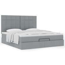 Ottoman bed met matras 160x200cm stof lichtgrijs