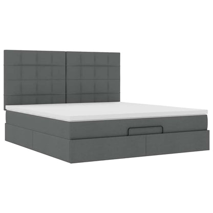 Ottoman bed met matras 160x200cm stof donkergrijs