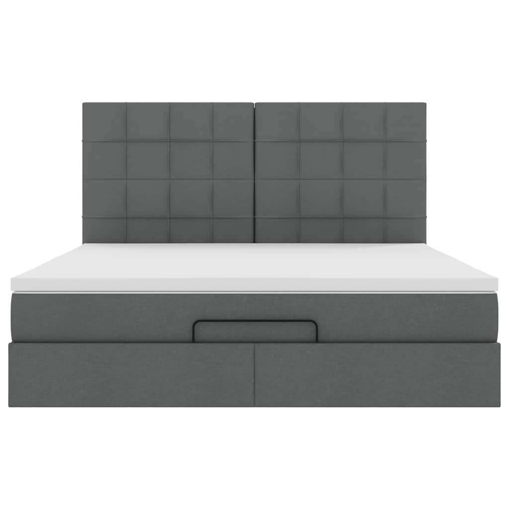 Ottoman bed met matras 160x200cm stof donkergrijs