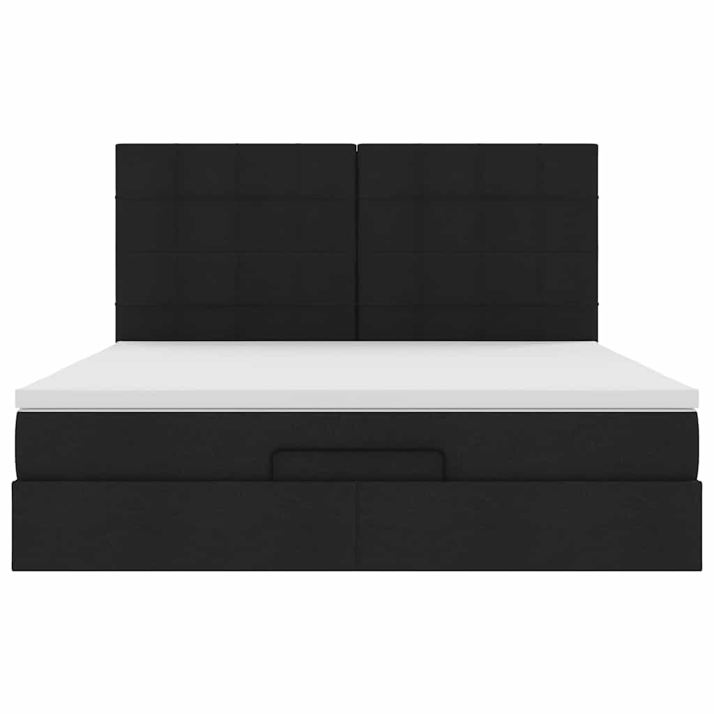 Ottoman bed met matras 160x200cm stof zwart