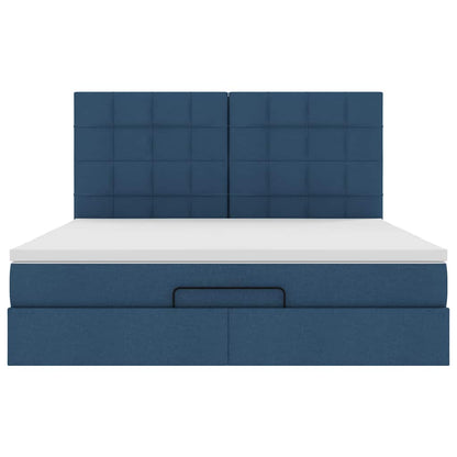 Ottoman bed met matras 160x200cm stof blauw