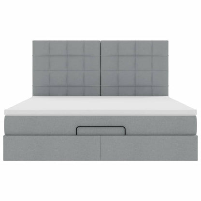 Ottoman bed met matras 180x200cm stof lichtgrijs