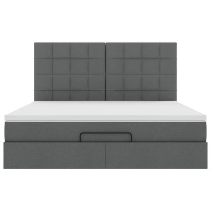 Ottoman bed met matras 180x200cm stof donkergrijs