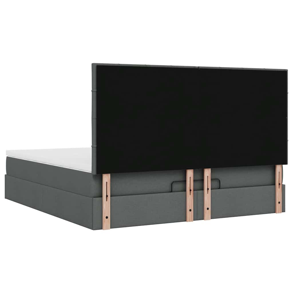Ottoman bed met matras 180x200cm stof donkergrijs