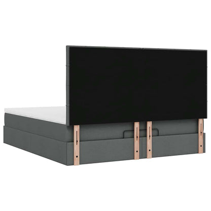 Ottoman bed met matras 180x200cm stof donkergrijs