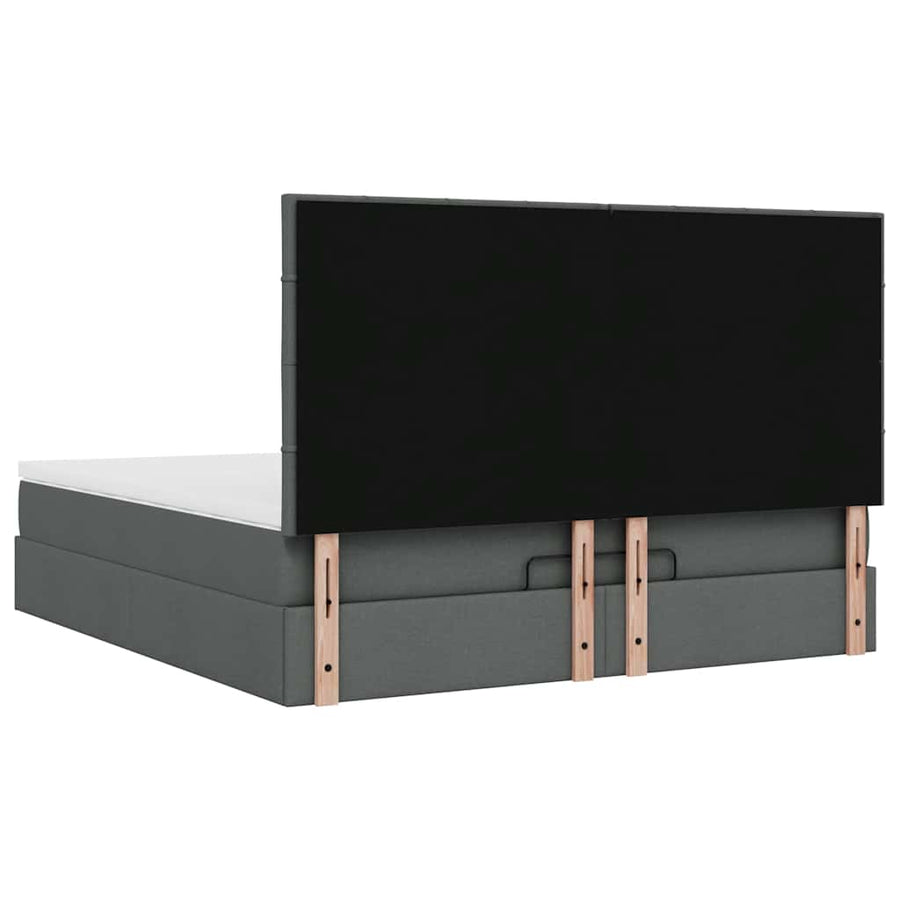Ottoman bed met matras 180x200cm stof donkergrijs