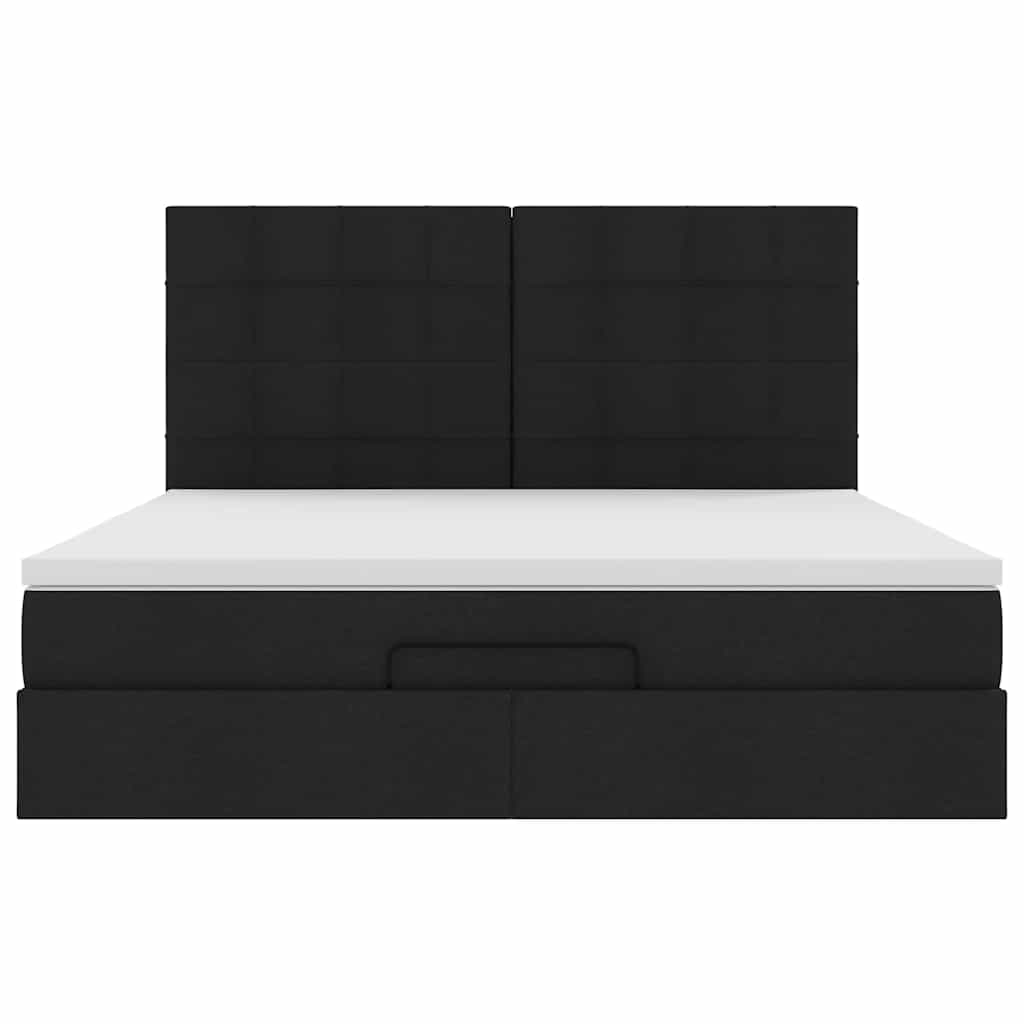 Ottoman bed met matras 180x200cm stof zwart