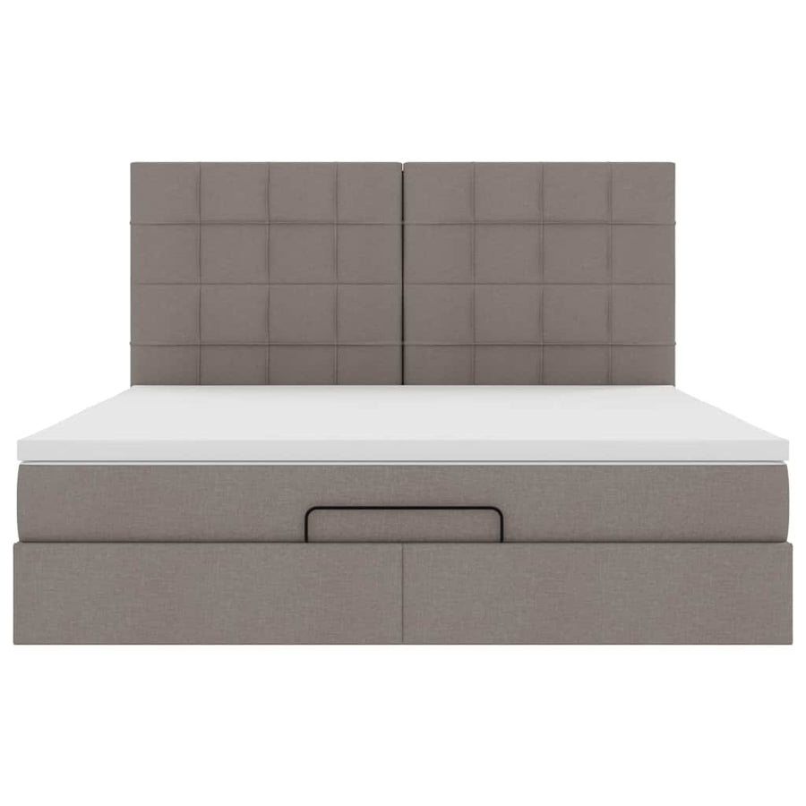 Ottoman bed met matras 180x200cm stof taupe