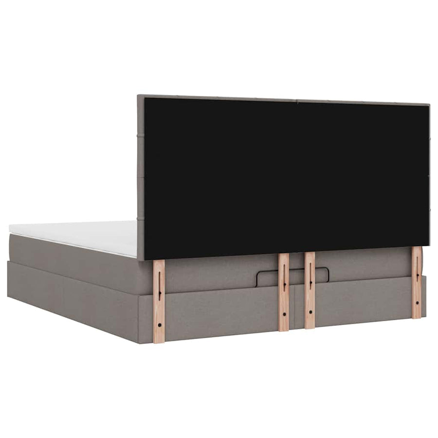 Ottoman bed met matras 180x200cm stof taupe