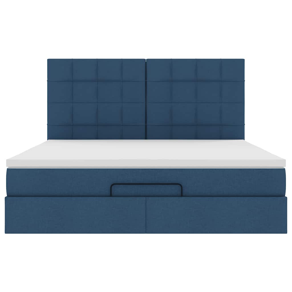 Ottoman bed met matras 180x200cm stof blauw