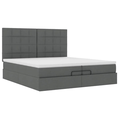 Ottoman bed met matrassen 200x200cm stof donkergrijs