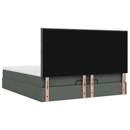 Ottoman bed met matrassen 200x200cm stof donkergrijs