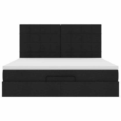 Ottoman bed met matrassen 200x200cm stof zwart