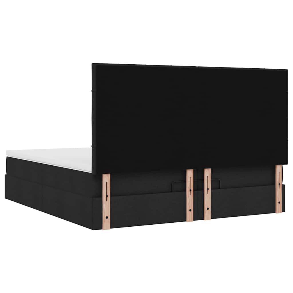 Ottoman bed met matrassen 200x200cm stof zwart