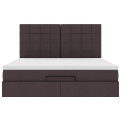 Ottoman bed met matrassen 200x200cm stof donkerbruin