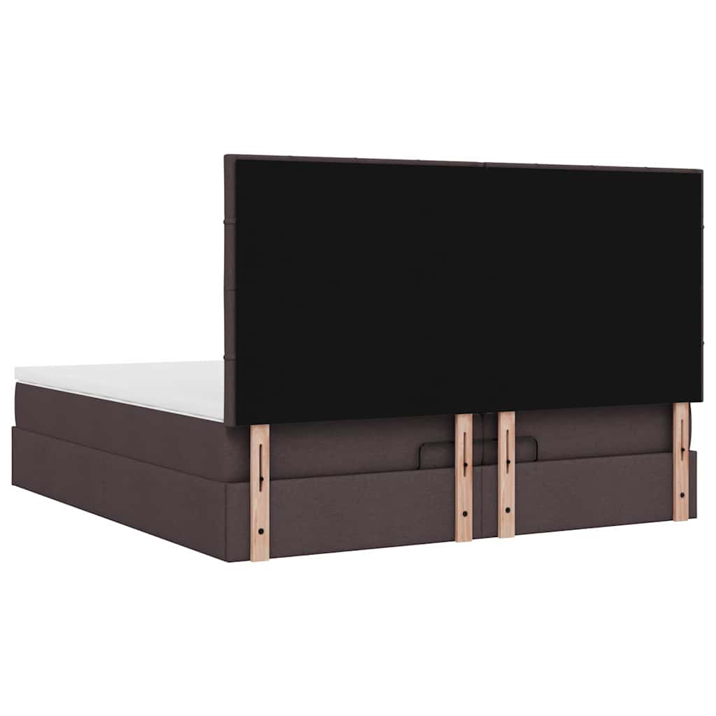 Ottoman bed met matrassen 200x200cm stof donkerbruin