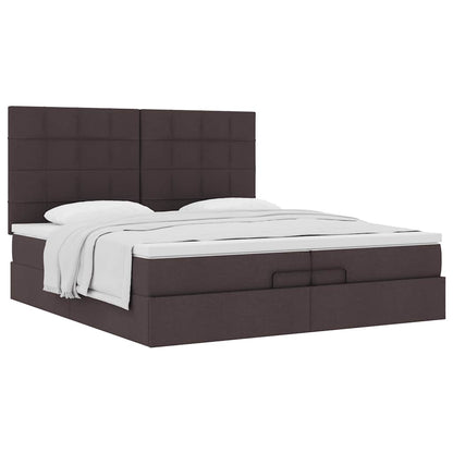 Ottoman bed met matrassen 200x200cm stof donkerbruin