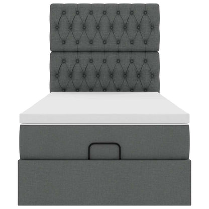 Ottoman bed met matras 80x200cm stof donkergrijs