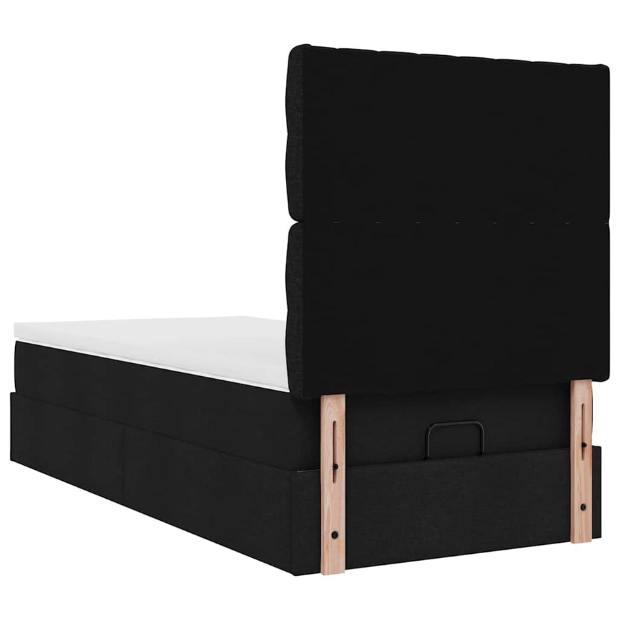 Ottoman bed met matras 80x200cm stof zwart