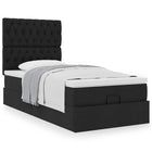 Ottomaans bed met matras 80x200 cm zwart