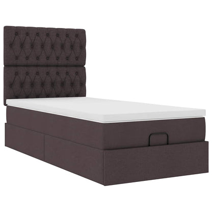 Ottoman bed met matras 80x200cm stof donkerbruin