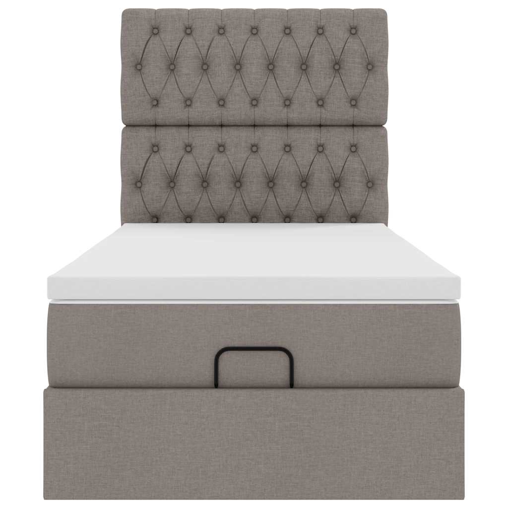 Ottoman bed met matras 80x200cm stof taupe