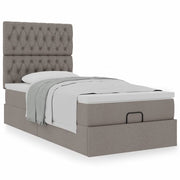 Ottomaans bed met matras 80x200 cm taupe