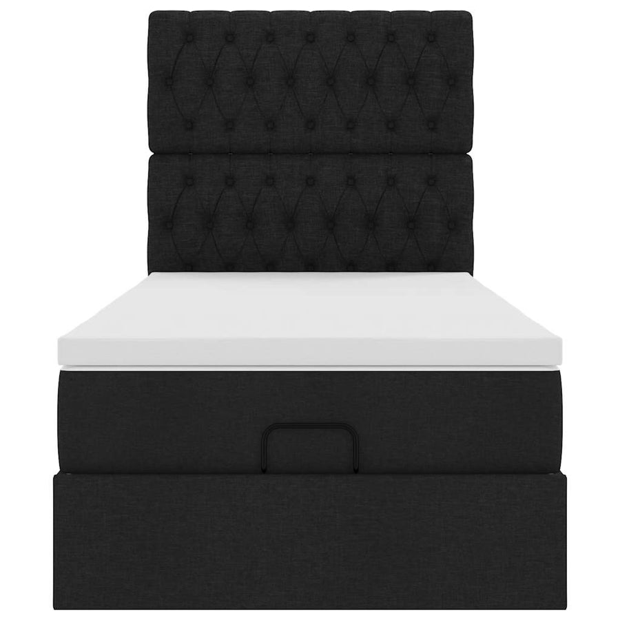 Ottoman bed met matras 90x190cm stof zwart