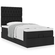 Ottoman bed met matras 90x190 cm zwart