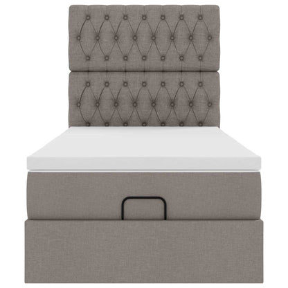 Ottoman bed met matras 90x190cm stof taupe