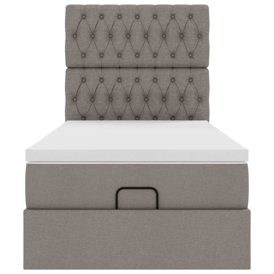 Ottoman bed met matras 90x190cm stof taupe