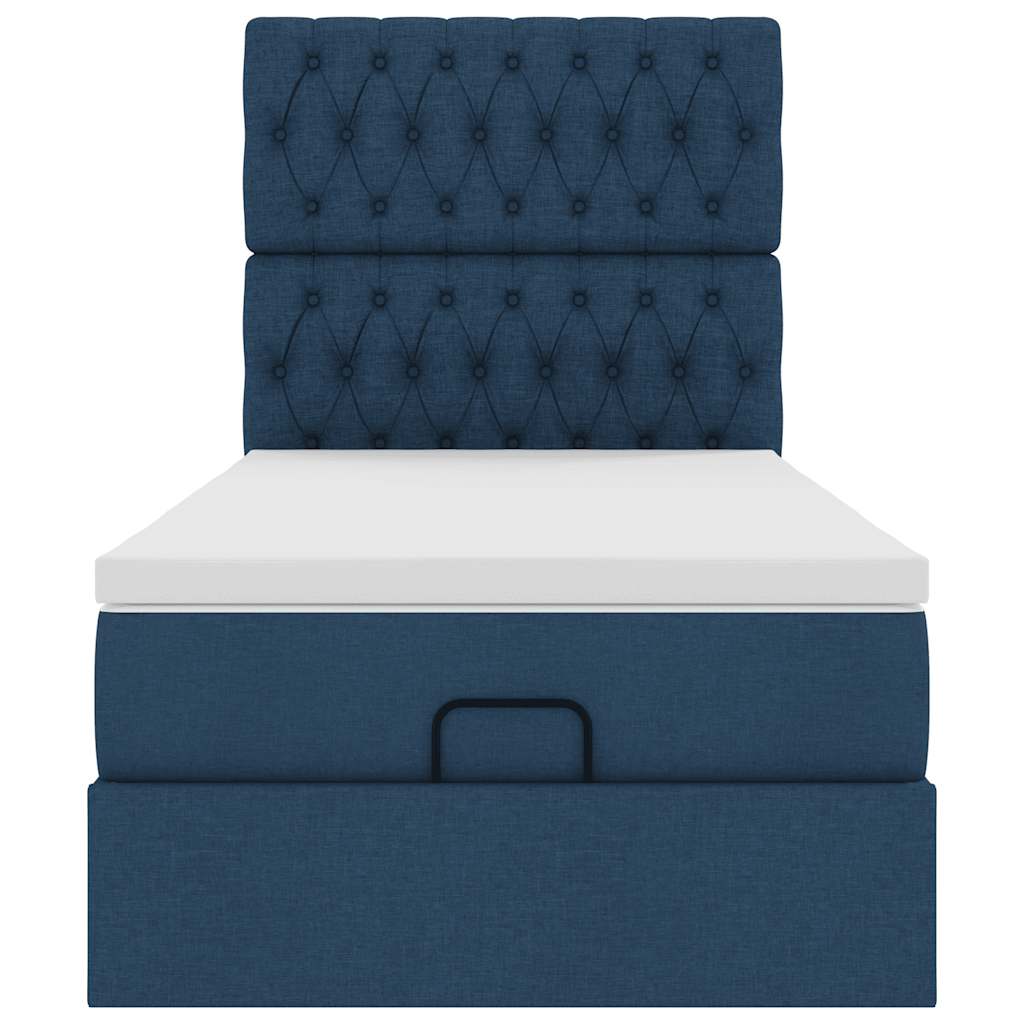 Ottoman bed met matras 90x190cm stof blauw