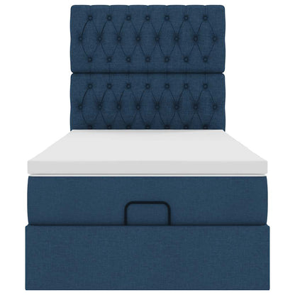 Ottoman bed met matras 90x190cm stof blauw