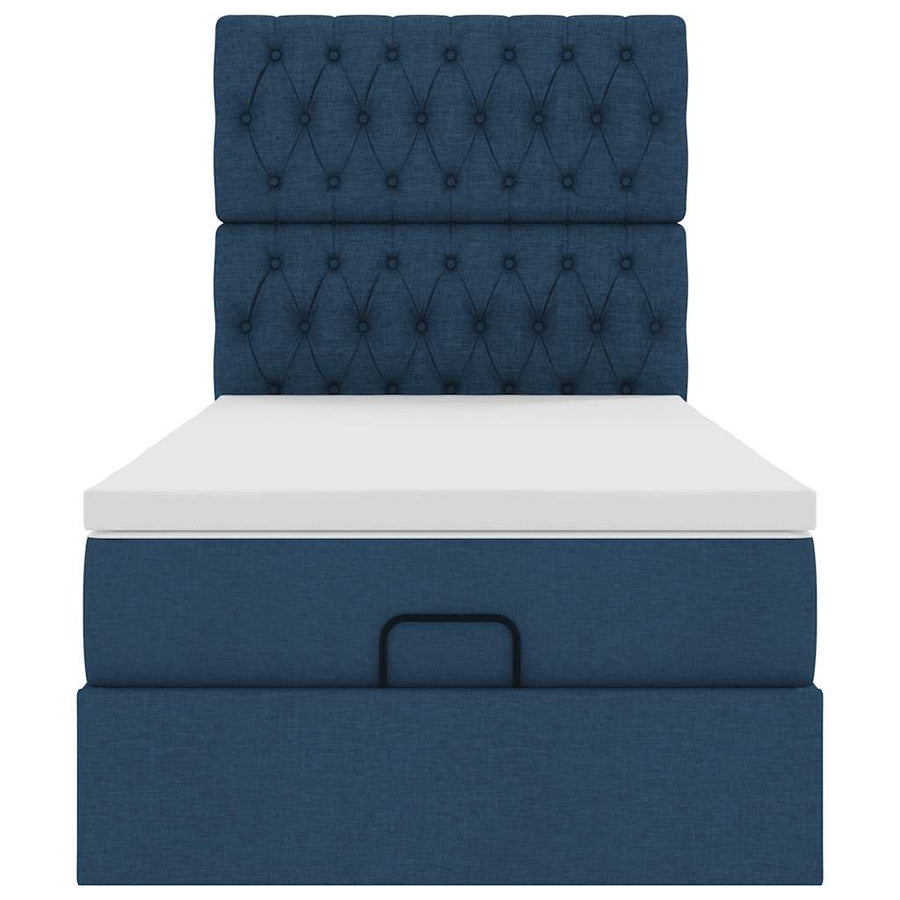 Ottoman bed met matras 90x190cm stof blauw