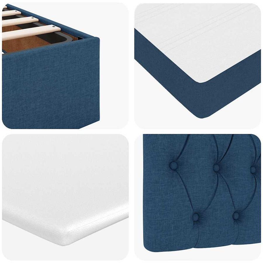 Ottoman bed met matras 90x190cm stof blauw