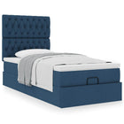 Ottomaans bed met matras 90x190 cm blauw
