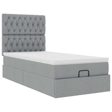 Ottoman bed met matras 90x200cm stof lichtgrijs